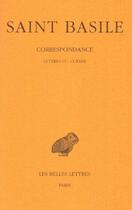 Couverture du livre « Correspondance t2 » de Saint Basile aux éditions Belles Lettres