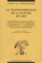 Couverture du livre « La transformation de la nature en art » de Ananda K. Coomaraswamy aux éditions L'age D'homme