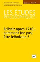 Couverture du livre « Les Etudes Philosophiques 2016 N 4 T119 » de  aux éditions Puf