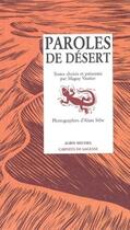 Couverture du livre « Paroles de désert » de Maguy Vautier et Alain Sebe aux éditions Albin Michel
