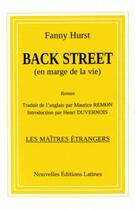 Couverture du livre « Back Street (en marge de la vie) » de Fanny Hurst aux éditions Nel