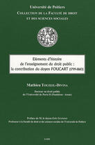 Couverture du livre « Éléments d'histoire de l'enseignement du droit public » de Touzeil-Divina M. aux éditions Universite De Poitiers