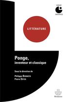 Couverture du livre « Ponge, inventeur et classique » de Pierre Oster et Philippe Bonnefis aux éditions Hermann