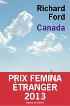 Couverture du livre « Canada » de Richard Ford aux éditions Editions De L'olivier