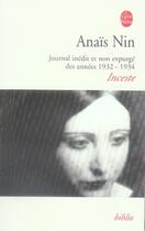 Couverture du livre « Inceste » de Anais Nin aux éditions Lgf