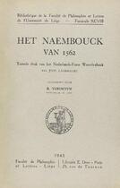 Couverture du livre « Het Naembouck Van 1562 » de Verdeyen Ren aux éditions Philosophie Lettres De Liege